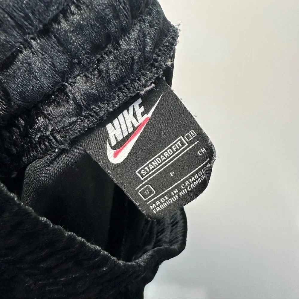 Nike Youth Kids Black velour track pants jogger size small